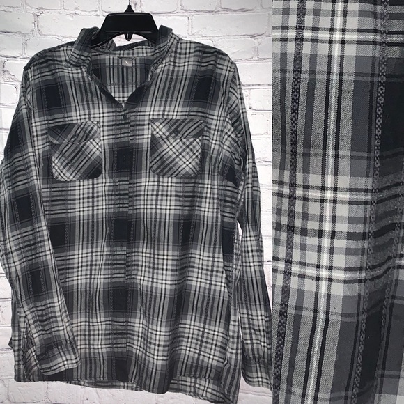 Eddie Bauer Tops - Eddie Bauer Cotton Button-Up Flannel Shirt T2XL